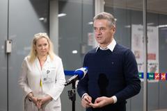 Prime Minister Dr. Robert Golob visiting internal first aid and emergency surgical block at UKC Ljubljana 2024