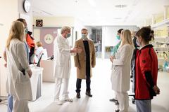 Prime Minister Dr. Robert Golob visiting the internal first aid and emergency surgical unit at UKC Ljubljana in 2024