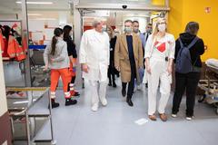 Prime Minister Dr. Robert Golob visiting the internal emergency and urgent surgical block at UKC Ljubljana in 2024