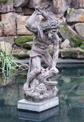 Statue of Hercules in the lower pond of Kinsky Gardens in Prague