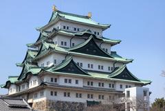 Nagoya Castle with distinct golden shachihoko roof ornaments and traditional Japanese architecture
