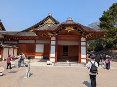 Nagoya Castle in central Japan with traditional Japanese architecture and stone walls