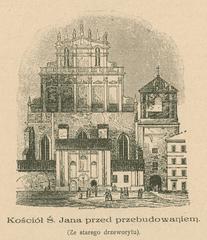 Historic woodcut of St. John's Church before reconstruction