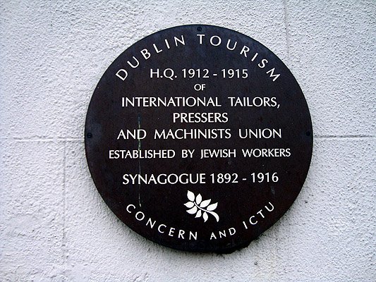 Plaque at 52 Camden Street house in Dublin, Ireland