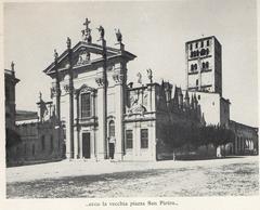Facade of Mantua Cathedral in Italy