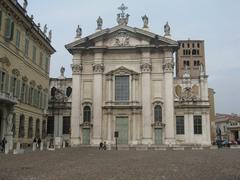Duomo di Mantova cathedral in piazza Sordello with clear blue sky