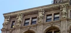 Ornate muses and cornice detail on the Sun Tower building in Vancouver
