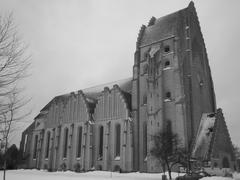 Grundtvigs Kirke church in Denmark with unique yellow brick Gothic architecture