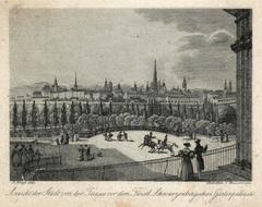 View of Vienna from the terrace of Palais Schwarzenberg steel engraving