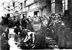 Jewish businessmen in Vienna forced to scrub sidewalks during anti-Semitic pogroms in 1938
