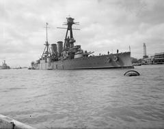 Georgios Averof guardship docked at Port Said on February 23, 1943