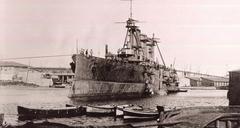 Georgios Averof battleship fitting out at Orlando Yard in Livorno Italy summer 1910