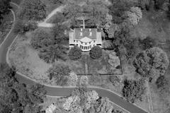 Aerial view of Lemon Hill Mansion in Fairmount Park, Philadelphia looking north