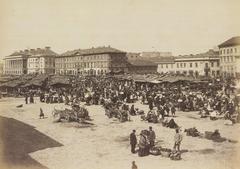 Marketplace at Żelazna Brama Square in Warsaw 1894