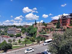 Europe Square with Queen Darejan Palace in Tbilisi city, Georgia