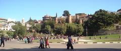 Crowd enjoying Tbilisoba-2006 festival at Rike neighborhood in Tbilisi with Queen Darejan's 18th-century palace in the background