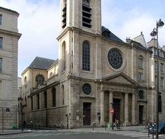 Exterior view of Saint-Jacques-du-Haut-Pas Church on rue Saint-Jacques in Paris