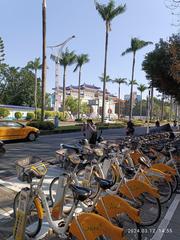 Liberty Square arch and YouBike station on Zhongshan South Road in Taipei City