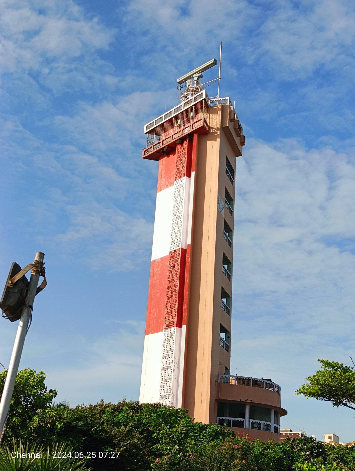 Light House in Chennai towering against a clear blue sky