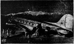 Vintage Douglas DC-3A aircraft of Panagra at Lima Airport in 1945