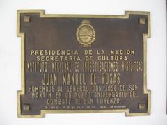 Commemorative plaque for the Battle of San Lorenzo at Convento San Carlos