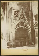 Cathedral Saint-André de Bordeaux interior with tomb featuring recumbent effigy