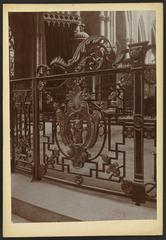 Interior view of Cathédrale Saint-André de Bordeaux showing the choir grille