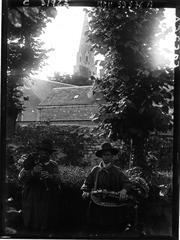 Two musicians playing traditional instruments in Carcassonne in 1928, Gaston Rivière on the right and Bertrand Appaire on the left