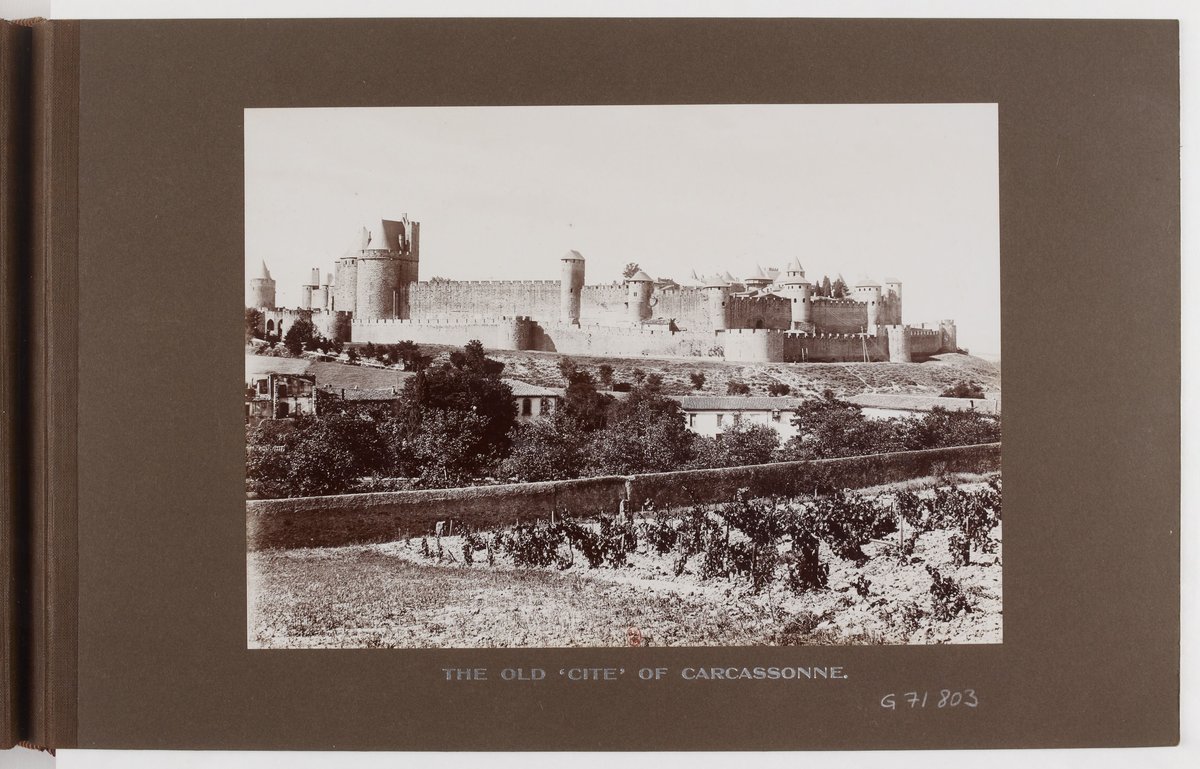 Vintage postcard showing Vernet-les-Bains spa town in the Pyrenees-Orientales, France, known as the Paradise of the Pyrenees