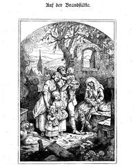Illustration depicting a scene from Friedrich Schiller's Song of the Bell showing a glimpse into the grave of one's possessions