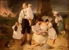 Oil painting scene from Friedrich Schiller's poem 'The Song of the Bell' by Peter Fendi