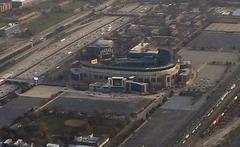 IIT and White Sox Stadium in Chicago on a clear day