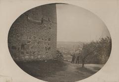 Historic Vilnia Horny zamak castle in 1919-1921 black and white photo