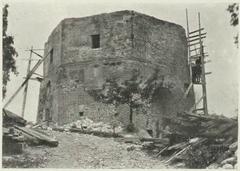 Archival black and white photo of Vilnia's Upper Castle from 1930