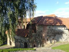 Upper Castle in Vilnius, Lithuania with historic red brick walls and towers