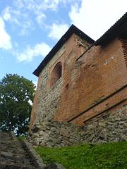 Upper Castle in Vilnius Lithuania Aukštutinė pilis historic medieval fortress with tower on hill