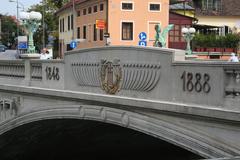 Dragon Bridge in Ljubljana with its iconic dragon statues and river view