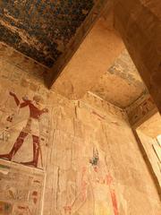 Mortuary Temple of Queen Hatshepsut in Luxor, Upper Egypt with ancient columns and detailed reliefs
