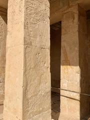 Mortuary Temple of Queen Hatshepsut in Luxor Egypt with three levels and colonnades