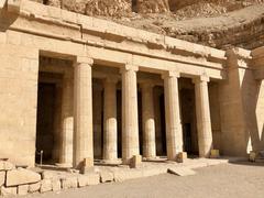 Mortuary Temple of Queen Hatshepsut in Luxor with Anubis chapel and ancient Egyptian architecture