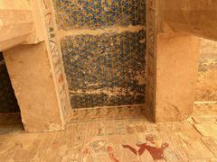 Mortuary Temple of Queen Hatshepsut in Luxor, ancient Egyptian architecture with three levels, colonnades and Anubis chapel