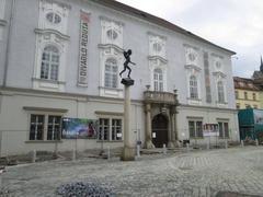 Statue of Mozart at Zelný trh in Brno near Divadla Reduta