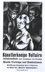 Poster for the opening of the Cabaret Voltaire, lithograph by Marcel Slodki, 1916