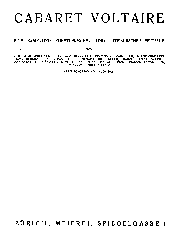 Title page of the Cabaret Voltaire periodical from 1916