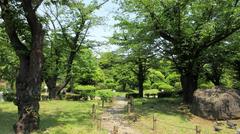 Traditional Japanese garden at the former site of Komei residence of the old Mito domain