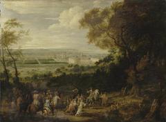 King Louis XIV arriving at Château de Vincennes painting by Adam Frans van der Meulen