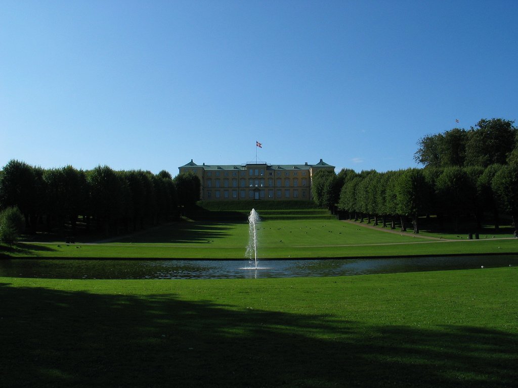Frederiksberg Castle with surrounding park in Denmark