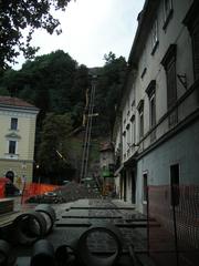 Panoramic view of Ljubljana cityscape in August 2006 with historic buildings and rooftops