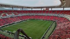 Right side of the southern stand at Estadio Akron after match between Guadalajara and Bravos de Juárez on July 2, 2022