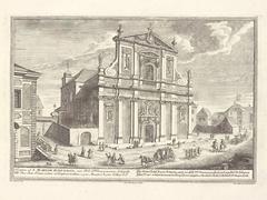Dominikanerkirche church in Vienna detailed historic engraving by Salomon Kleiner